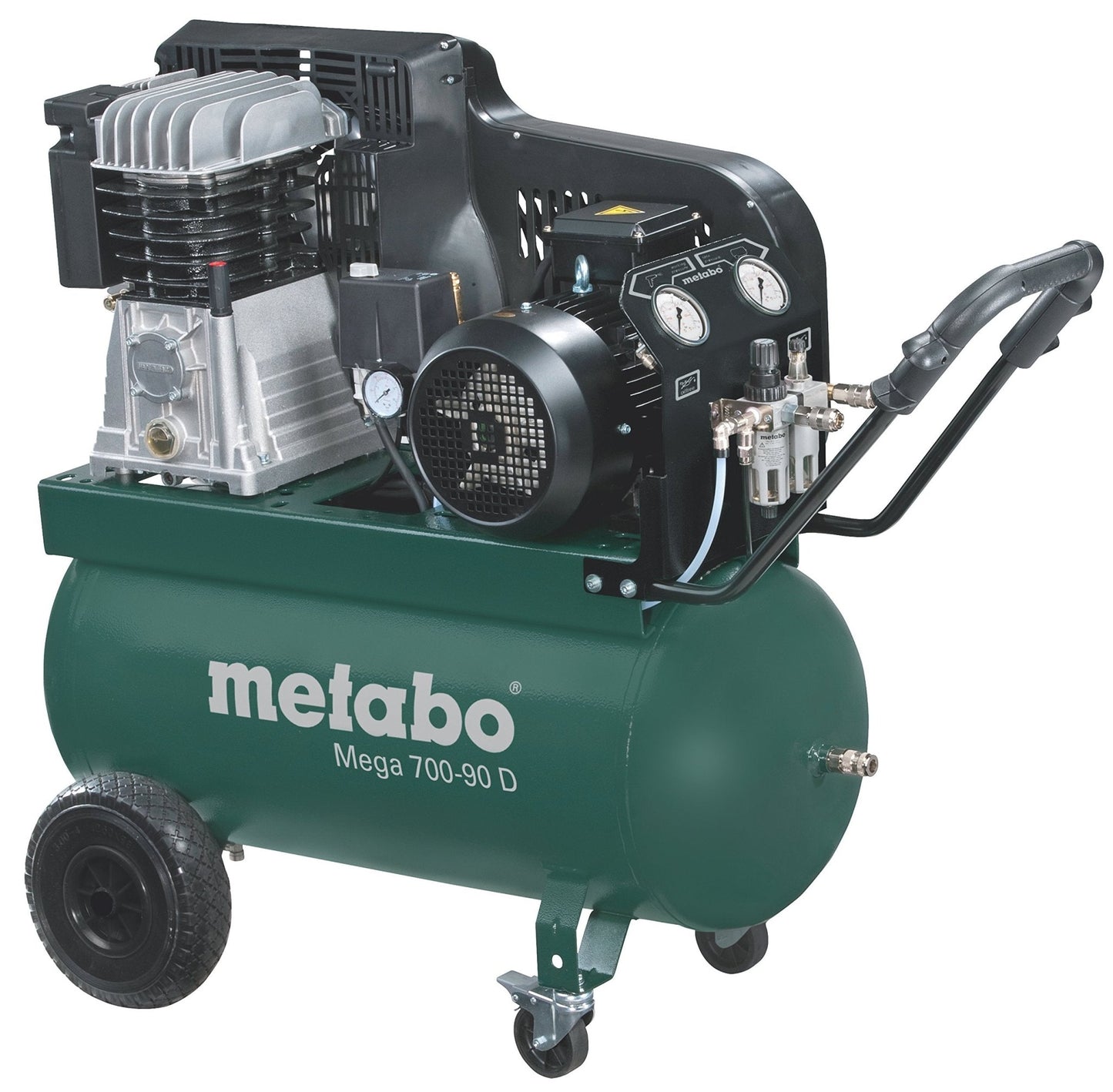 Metabo 601542000 - Compresor de pistón Mega 700-90 D, calderín 90 l, 11 bar, 4 kW, trifásico