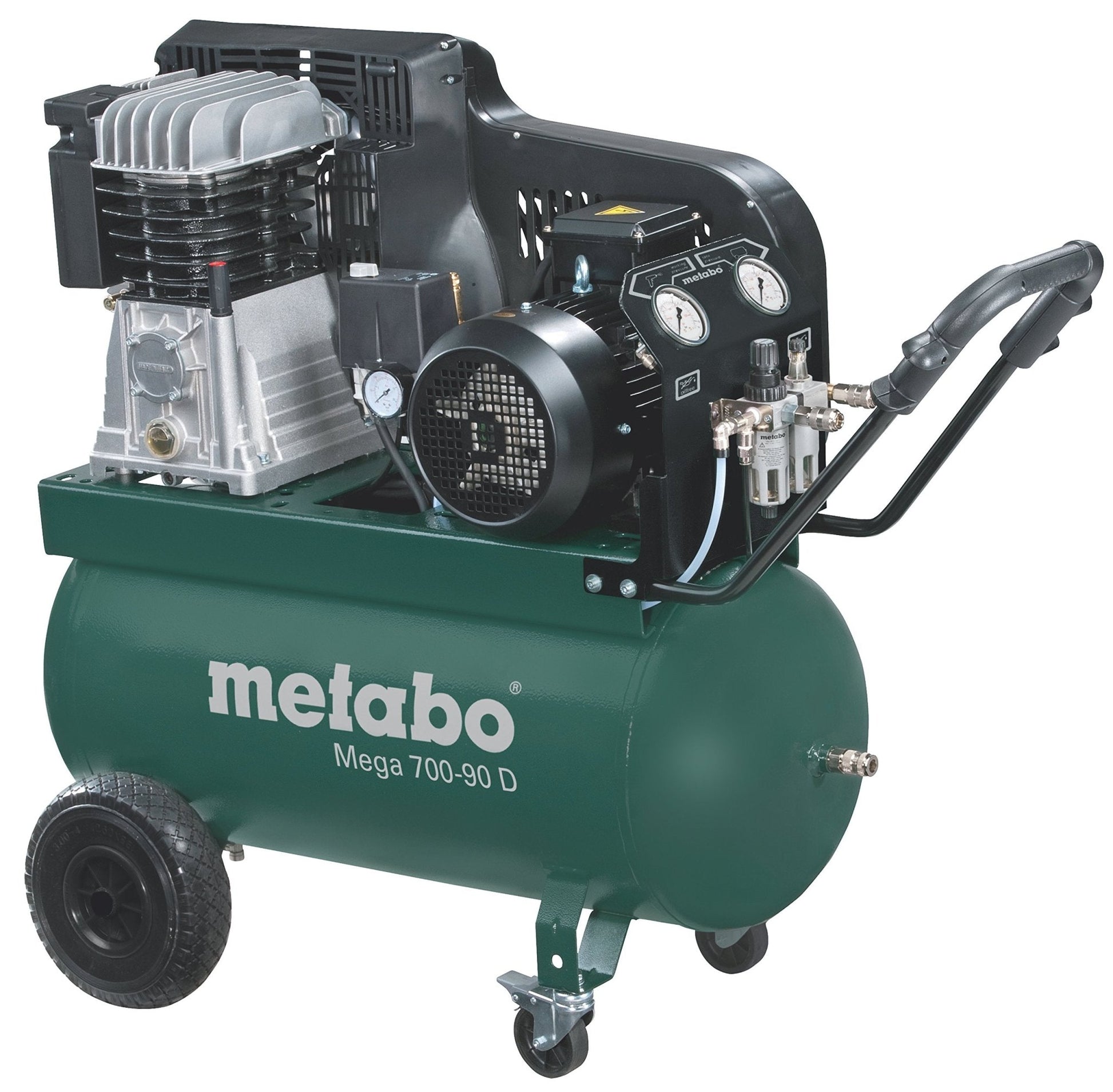 Metabo 601542000 - Compresor de pistón Mega 700-90 D, calderín 90 l, 11 bar, 4 kW, trifásico