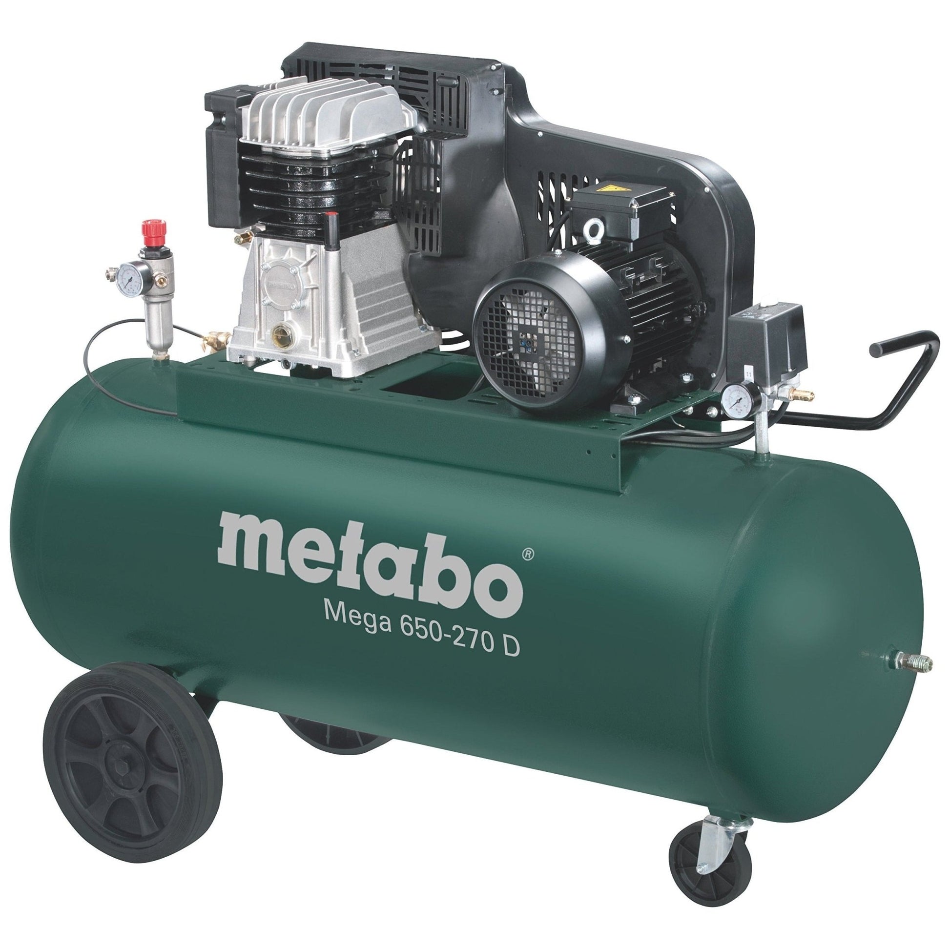 Metabo 601543000 - Compresor de pistón Mega 650-270 D, calderín 270 l, 11 bar, 4 kW, trifásico - Ferrotecnia