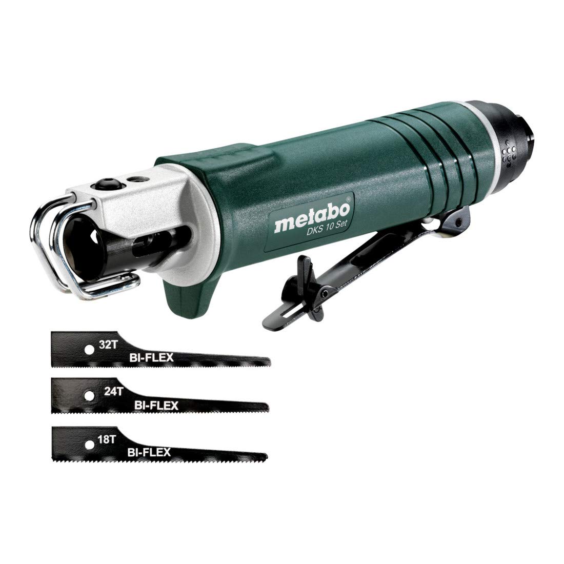 Metabo 601560500 - Sierra neumática de vaivén DKS 10 Set, carrera 10 mm, corte 3 mm en acero