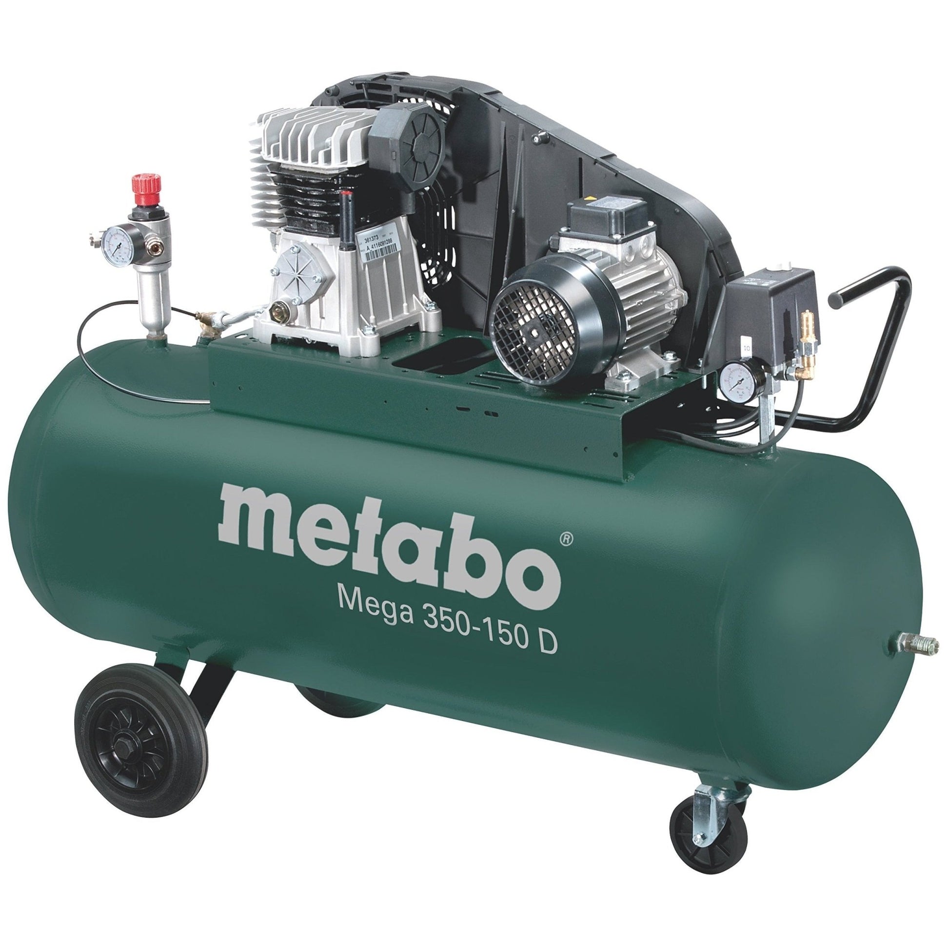 Metabo 601587000 - Compresor de pistón Mega 350-150 D, calderín 150 l, 10 bar, 2,2 kW, trifásico - Ferrotecnia