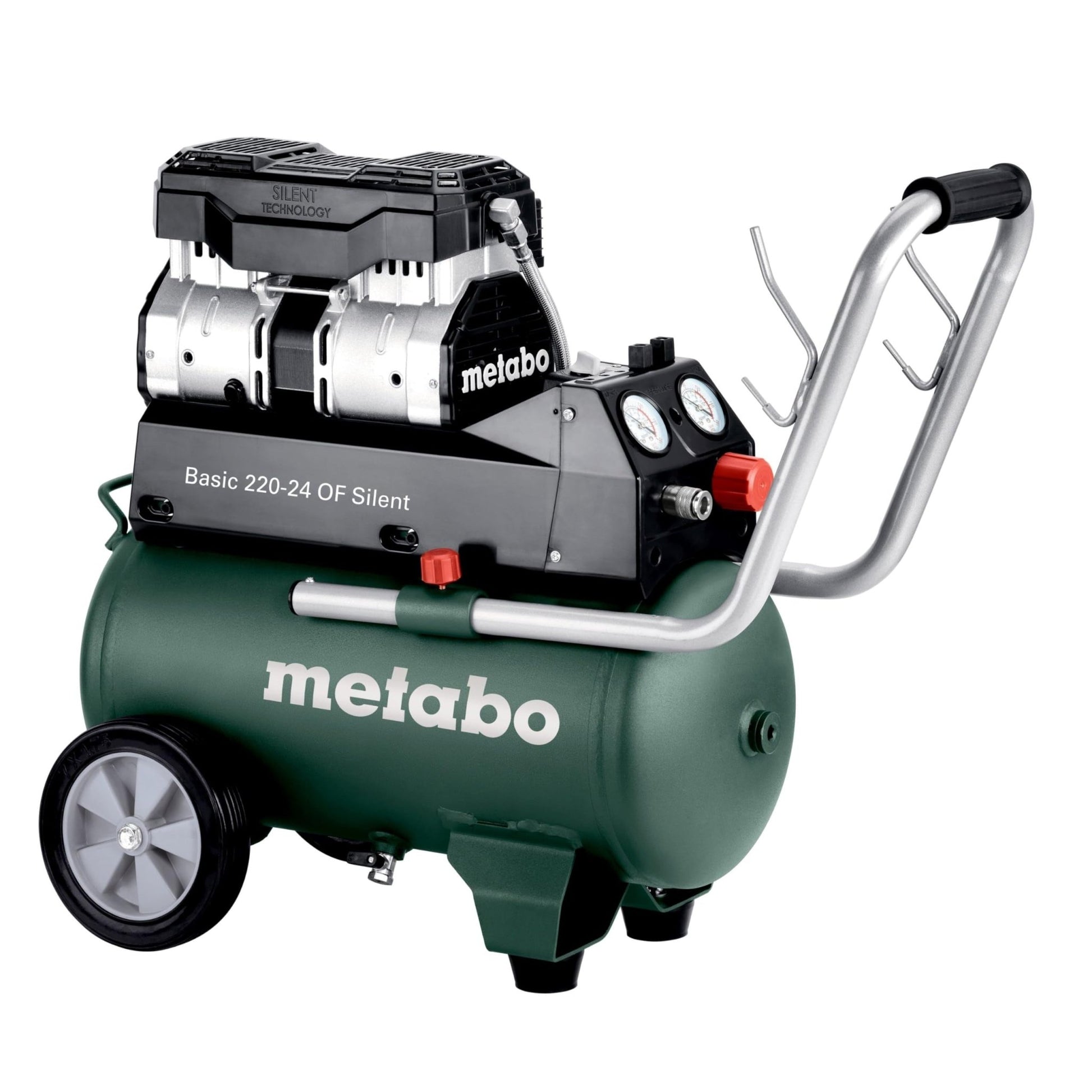 Metabo 601593000 - Compresor Basic 220-24 OF Silent sin aceite, 24 l, 8 bar, 110 l/min - Ferrotecnia