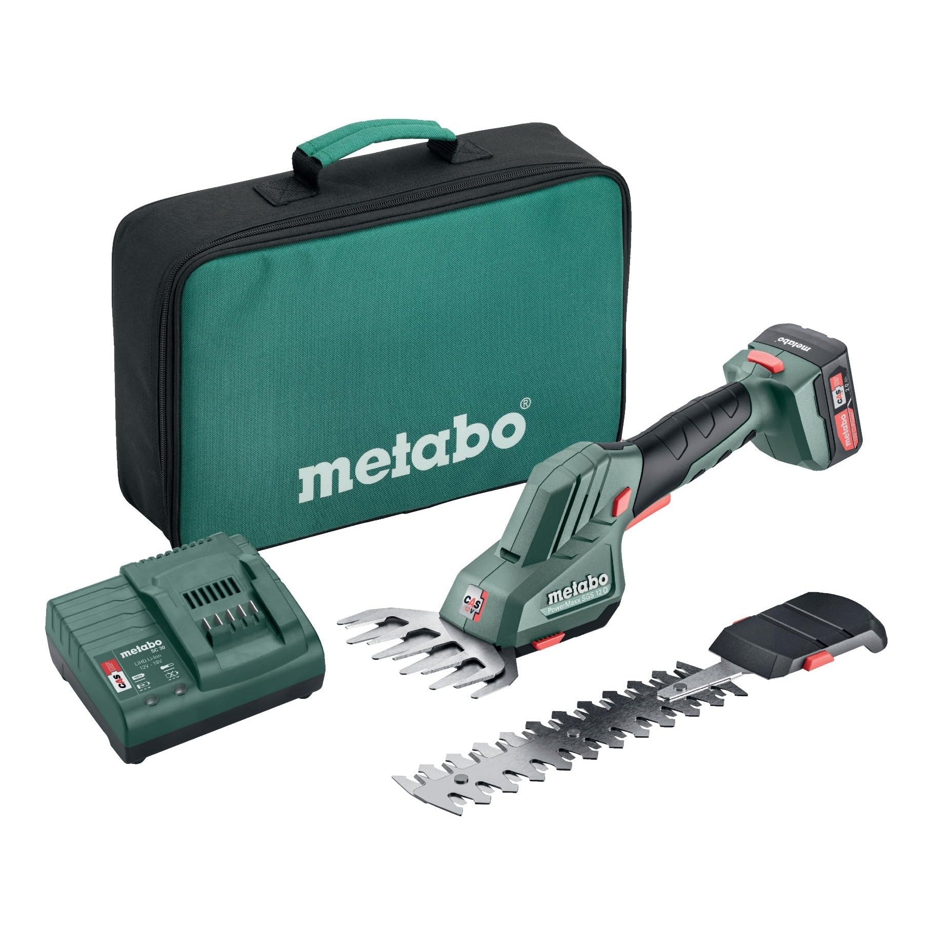 Metabo 601608500 - Tijeras cortacésped y cortasetos de batería PowerMaxx SGS 12 Q 12 V, 1x2,0 Ah - Ferrotecnia
