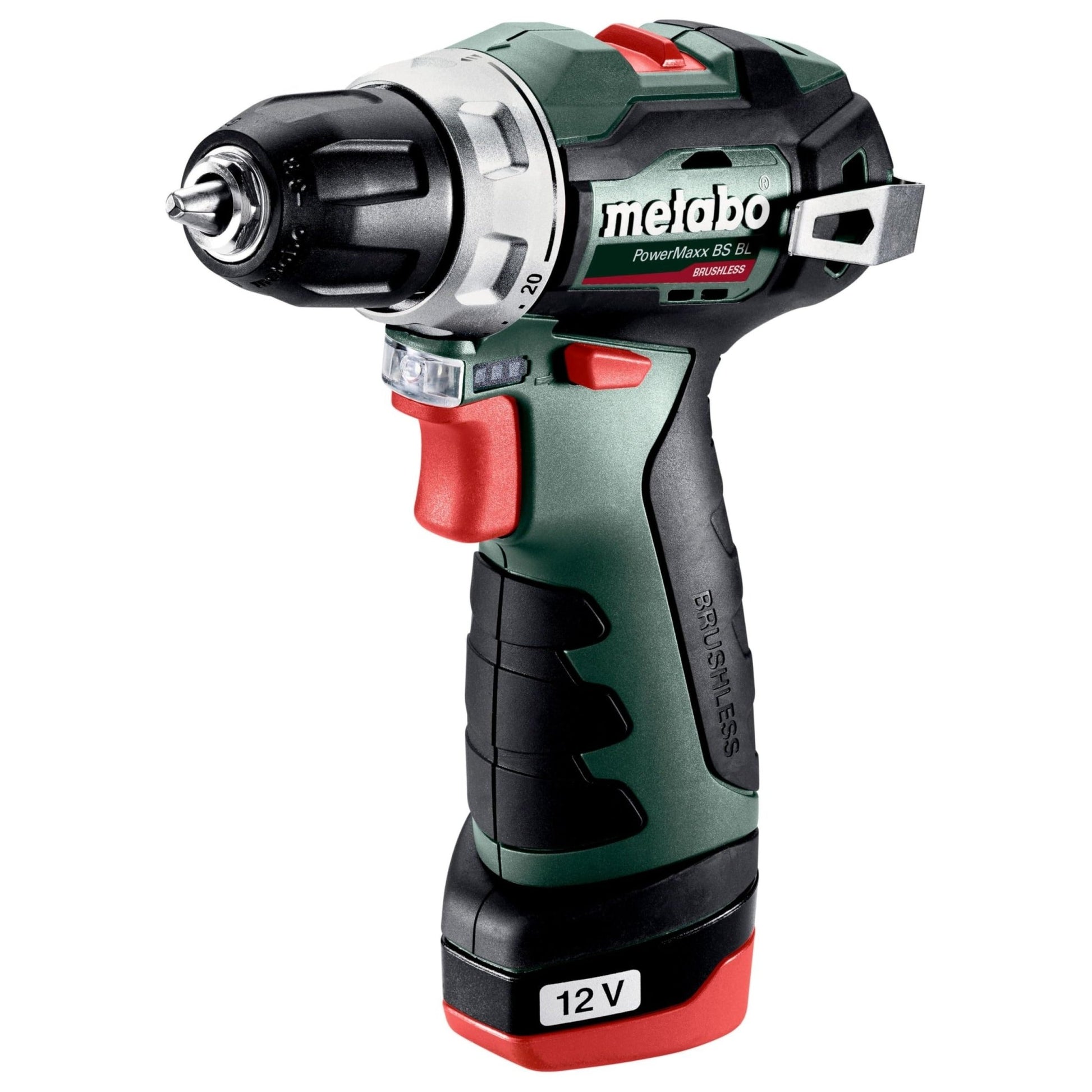 Metabo 601721500 - Taladro atornillador de batería PowerMaxx BS BL 12 V, 38 Nm, 2x2,0 Ah, maletín - Ferrotecnia