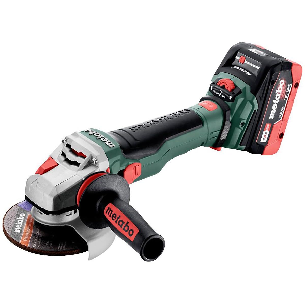 Metabo 601731660 - Amoladora angular de batería WVB 18 LTX BL 15-125 Quick 125 mm, 2x5,5 Ah LiHD