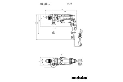 Metabo 601744500 - Taladro de percusión SBE 800-2