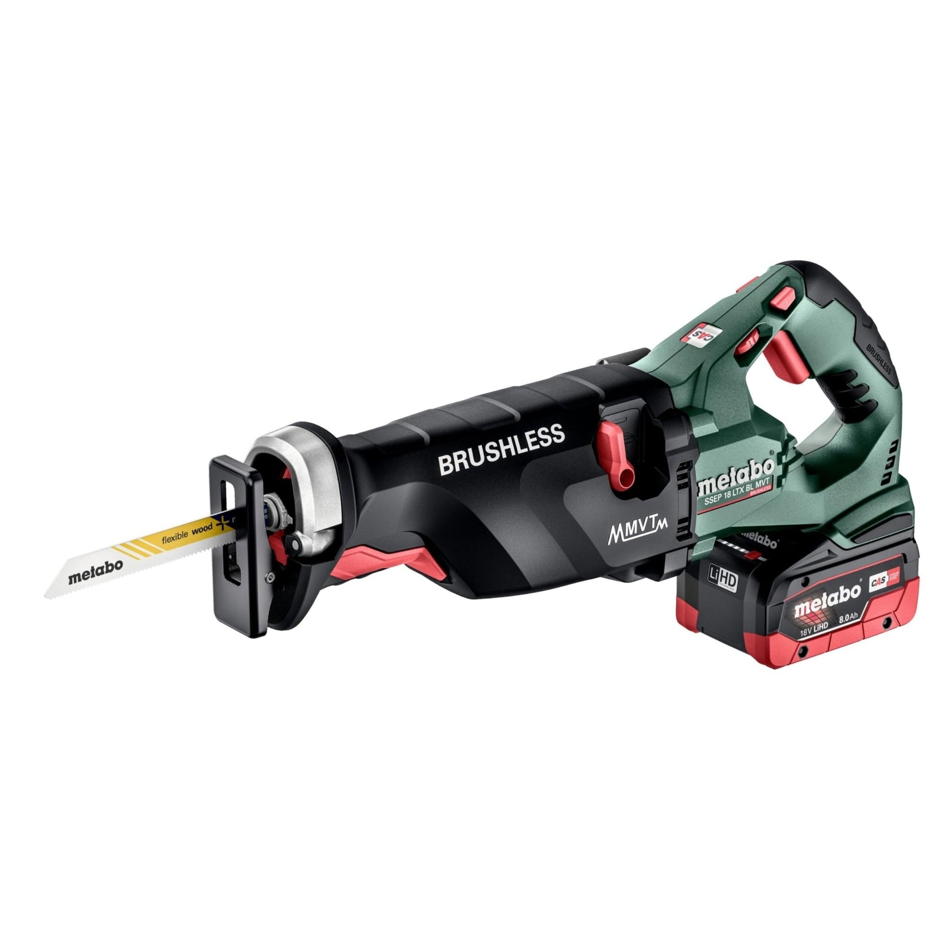 Metabo 602258810 - Sierra de sable de batería SSEP 18 LTX BL MVT 18 V, 2x8,0 Ah LiHD, metaBOX - Ferrotecnia