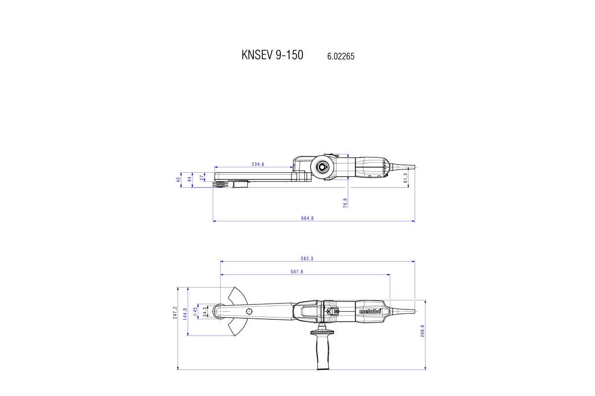 Metabo 602265500 - Lijadora de soldaduras en ángulo KNSE 9-150 Set