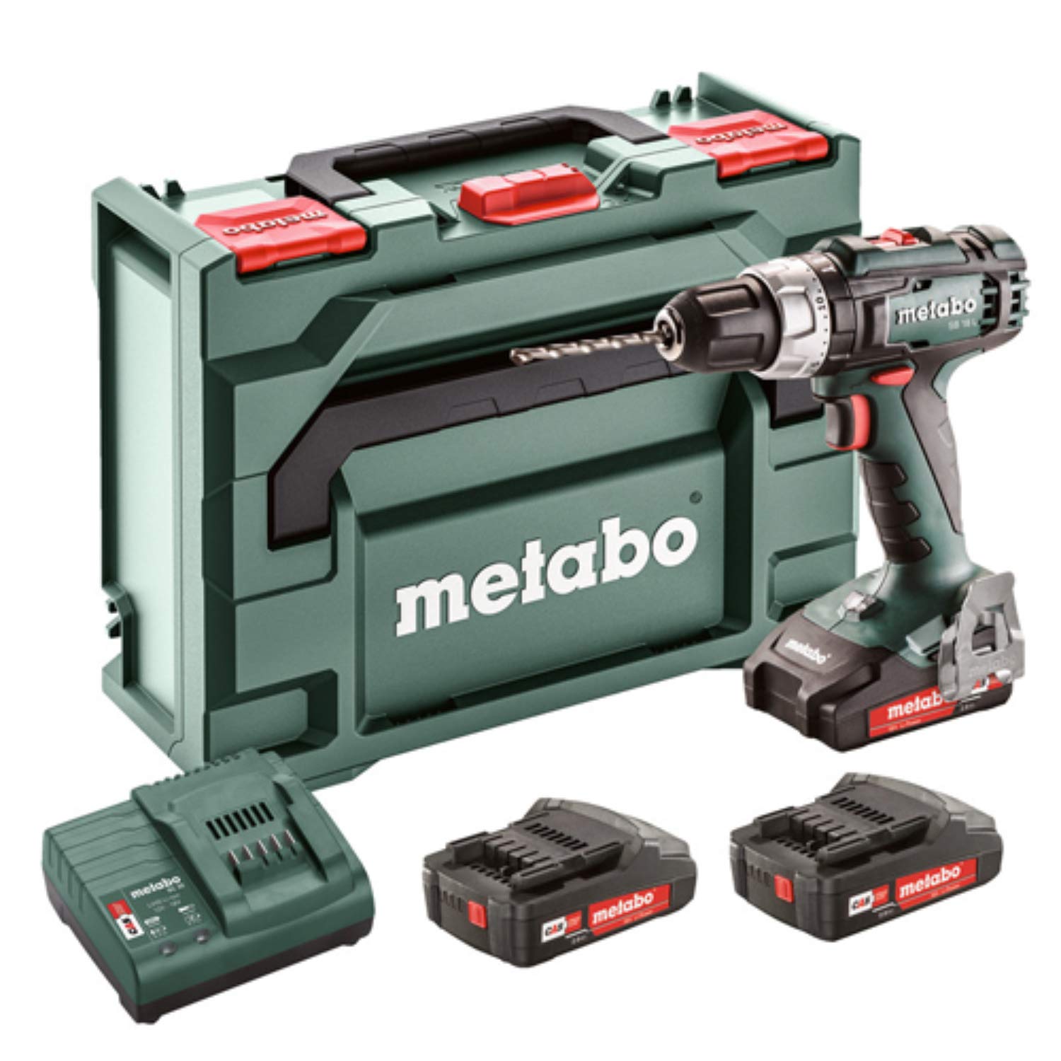 Metabo 602317540 - Taladro percutor de batería SB 18 L 18 V, 3x2,0 Ah, portabrocas 13 mm, maletín