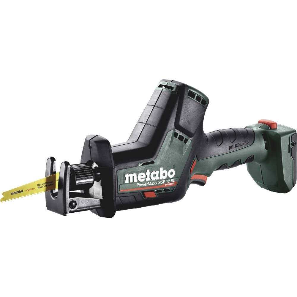 Metabo 602322890 - Sierra de sable de batería PowerMaxx SSE 12 BL 12 V, sin batería ni cargador