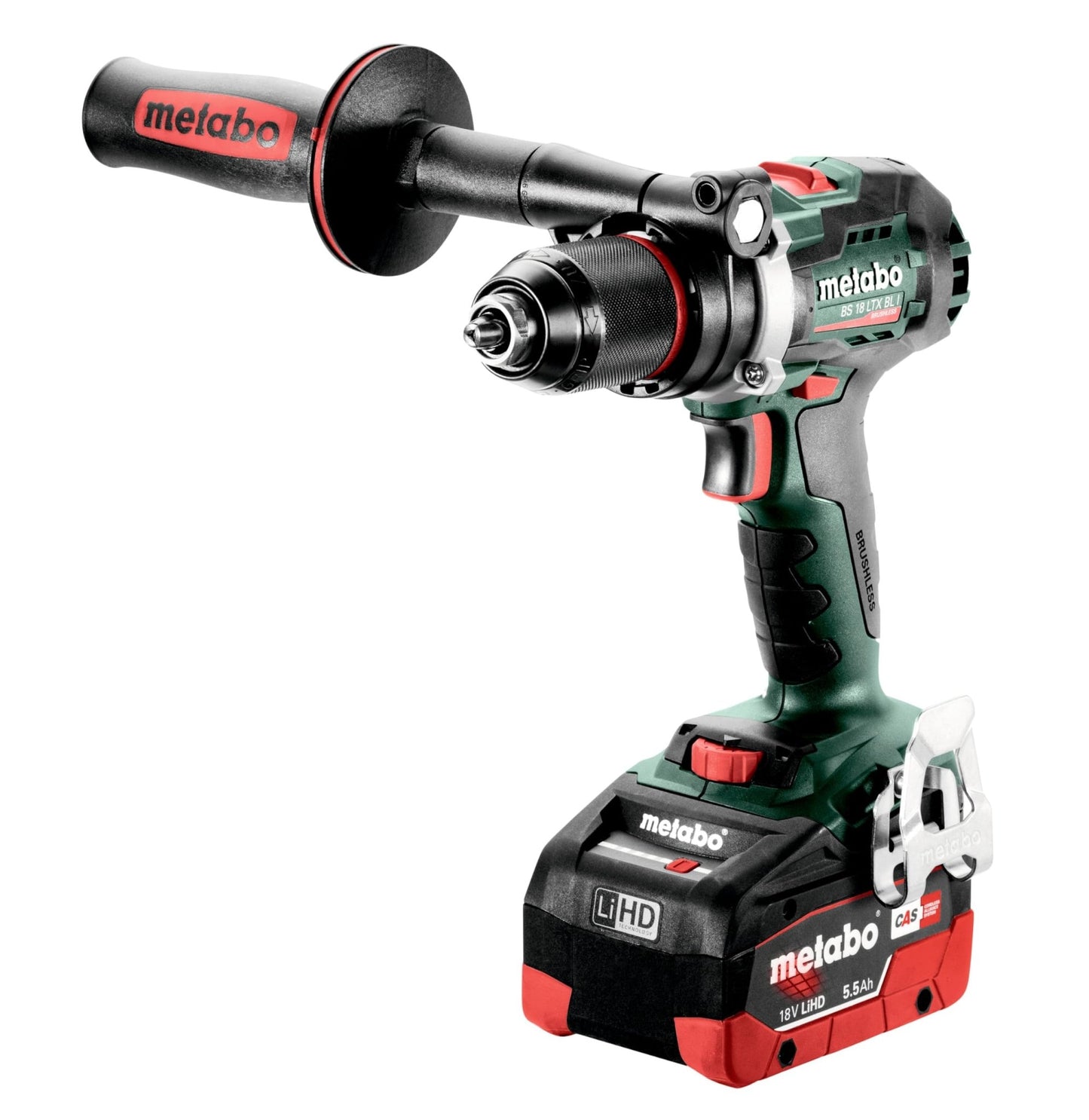 Metabo 602358660 - Taladro atornillador de batería BS 18 LTX BL I 18 V, 2x5,5 Ah LiHD, metaBOX