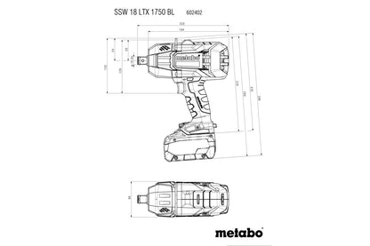 Metabo 602402660 - Atornillador de impacto de batería SSW 18 LTX 1750 BL