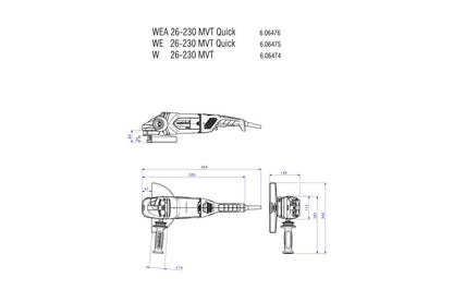 Metabo 606475000 - Amoladora angular WE 26-230 MVT Quick
