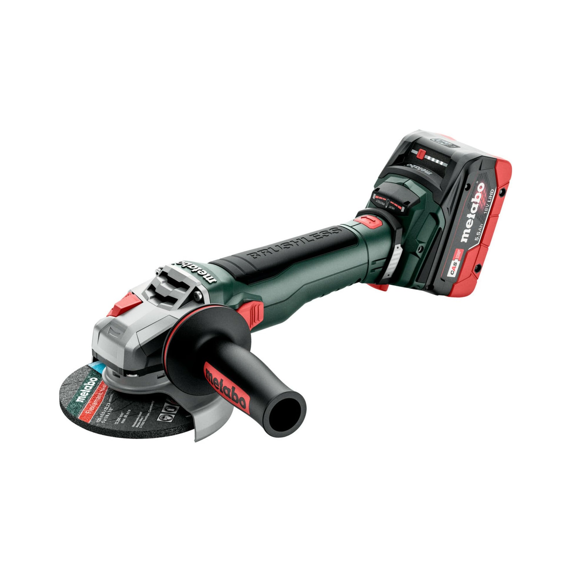 Metabo 613054660 - Amoladora angular a batería WB 18 LT BL 11-125 Quick 18 V 2x5,5 Ah LiHD