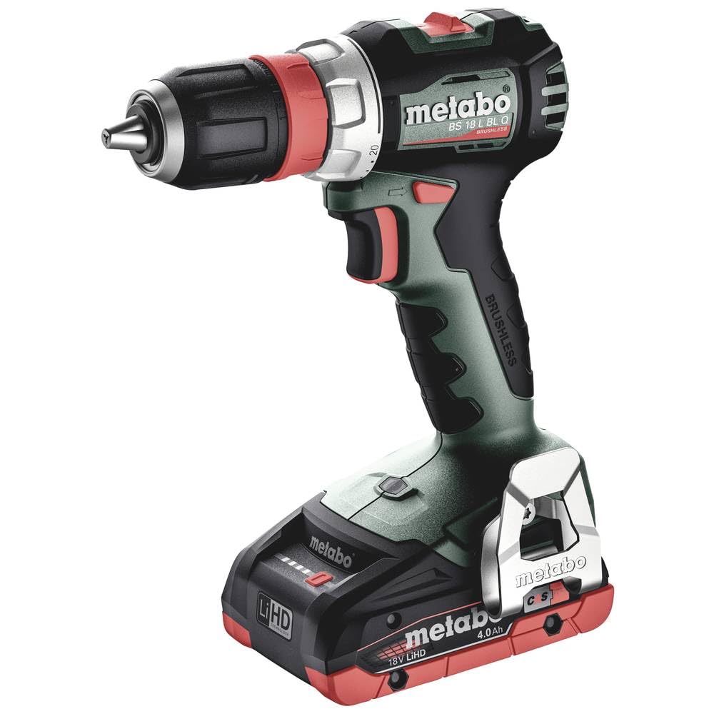 Metabo 613156800 - Taladro atornillador de batería BS 18 L BL Q 18 V, 2x4,0 Ah LiHD, metaBOX