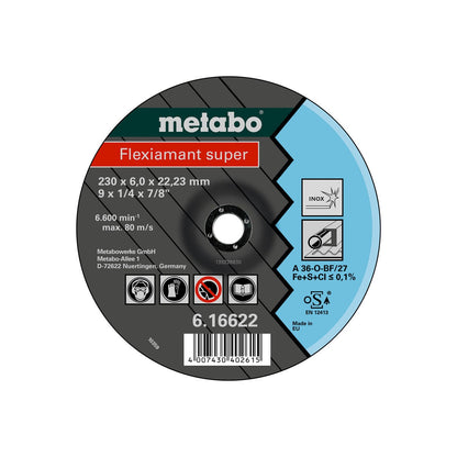 Metabo 616747000 - Clase de calidad A 36-O "Flexiamant Super" Inox - Lote de 25 uds
