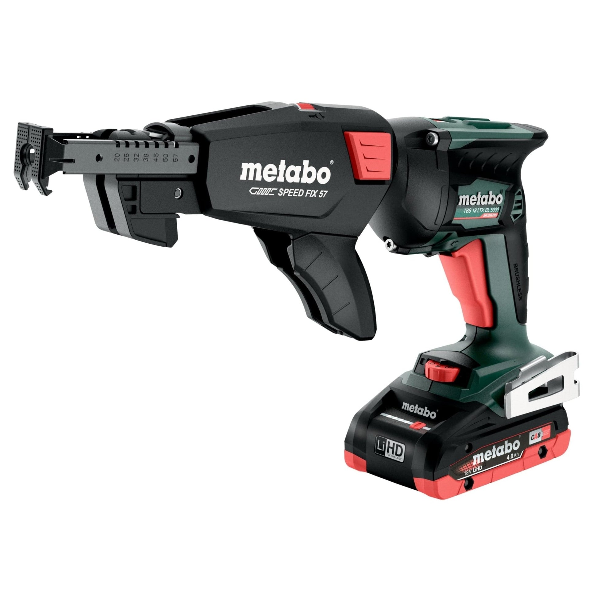 Metabo 620063540 - Atornillador de batería para placa de yeso TBS 18 LTX BL 5000, 2x4,0 Ah LiHD - Ferrotecnia