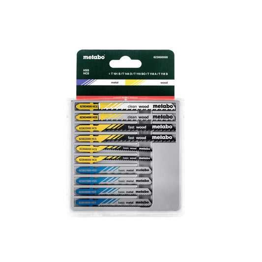 Metabo 623600000 - Surtido de hojas para sierra de calar 3,mad+met+plást,10 piezas