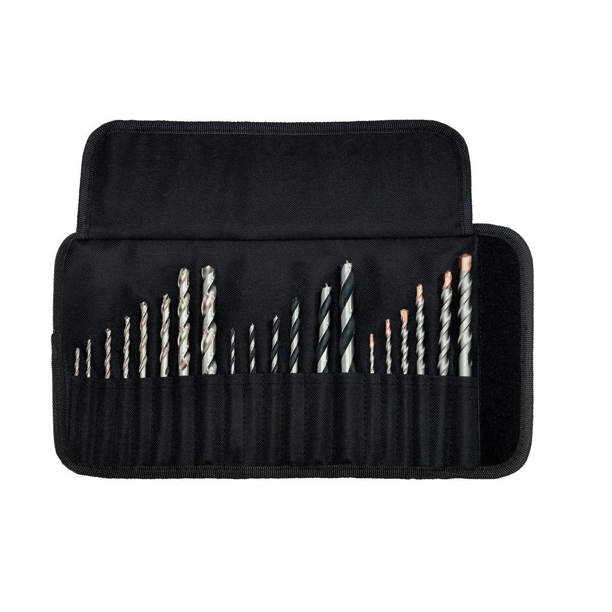Metabo 626729000 - Juego de brocas SP metal, madera y piedra, 20 piezas, estuche enrollable - Ferrotecnia