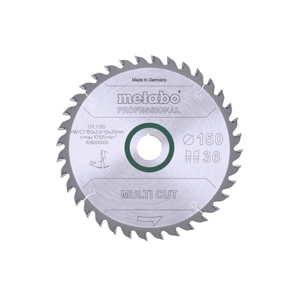 Metabo 628070000 - Hojas para sierras circulares "multi cut", calidad professional, para sierras circulares manuales - Ferrotecnia
