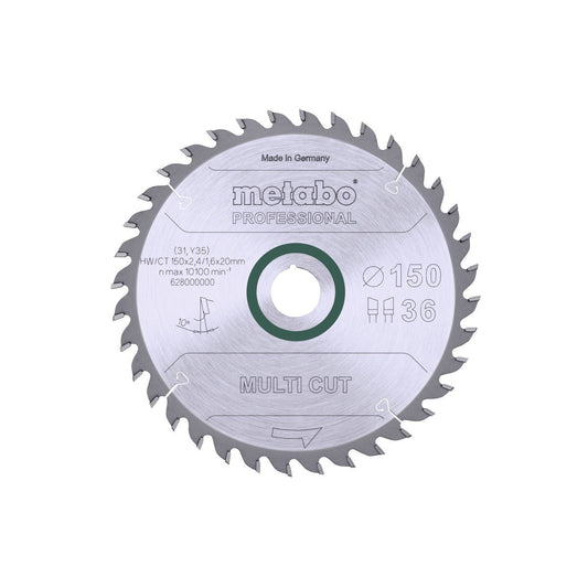 Metabo 628070000 - Hojas para sierras circulares "multi cut", calidad professional, para sierras circulares manuales - Ferrotecnia