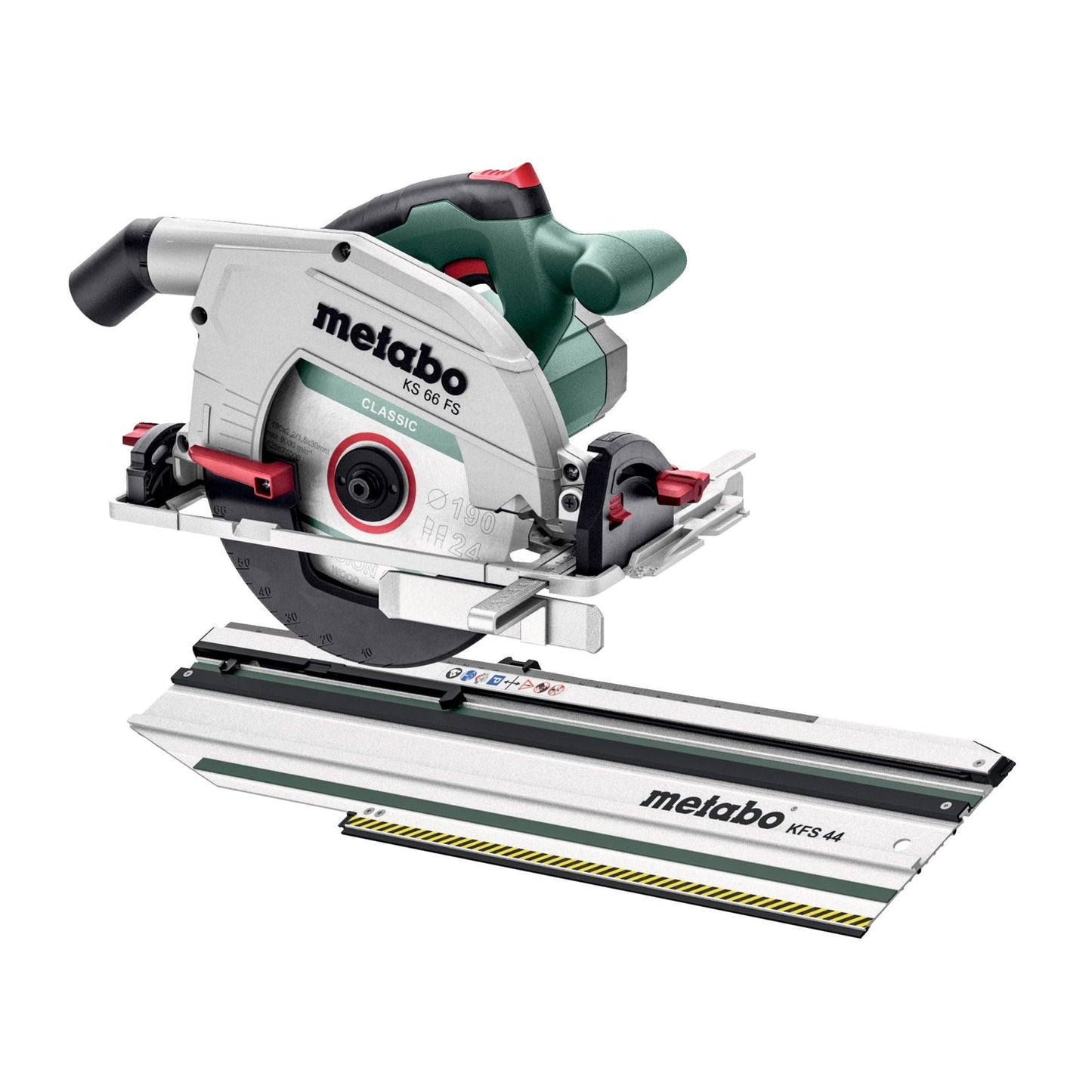 Metabo 691196000 - Sierra circular KS 66 FS 1500 W, disco 190 x 30 mm, con guía KFS 44 - Ferrotecnia