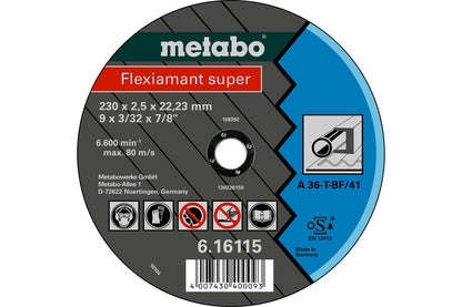 Metabo Clase de calidad A 36-T "Flexiamant Super" acero - Lote de 25 uds — 616107000