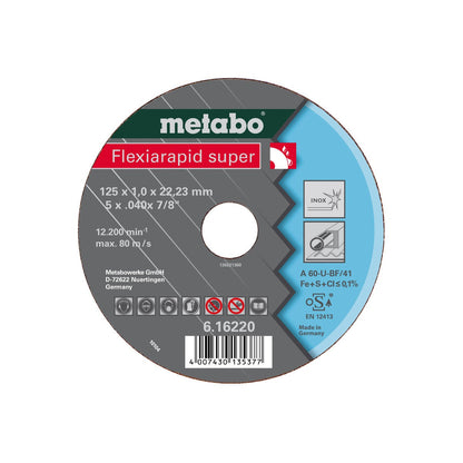 Metabo Clase de calidad A 36-U / A 46-U / A 60-U "Flexiarapid Super" Inox HydroResist - Lote de 25 uds