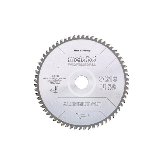 Metabo Hojas para sierras circulares "aluminium cut", calidad professional, para sierras circulares semiestacionarias - Ferrotecnia