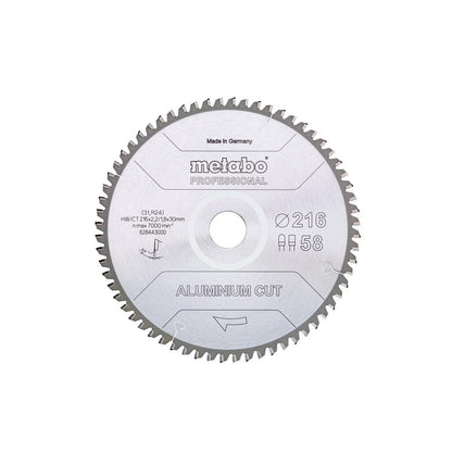 Metabo Hojas para sierras circulares "aluminium cut", calidad professional, para sierras circulares semiestacionarias