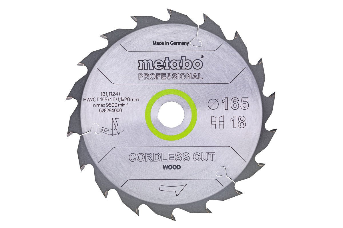 Metabo Hojas para sierras circulares "cordless cut wood", calidad professional, para sierras circulares manuales — 628294000