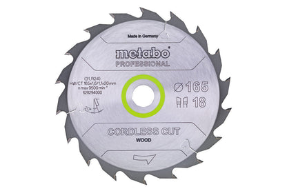 Metabo Hojas para sierras circulares "cordless cut wood", calidad professional, para sierras circulares manuales — 628294000