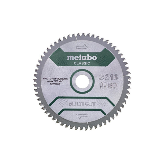 Metabo Hojas para sierras circulares "multi cut", calidad classic, para sierras circulaes semiestacionarias - Ferrotecnia