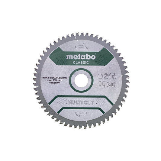 Metabo Hojas para sierras circulares "multi cut", calidad classic, para sierras circulaes semiestacionarias