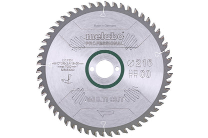 Metabo Hojas para sierras circulares "multi cut", calidad professional, para sierras circulares semiestacionarias — 628083000