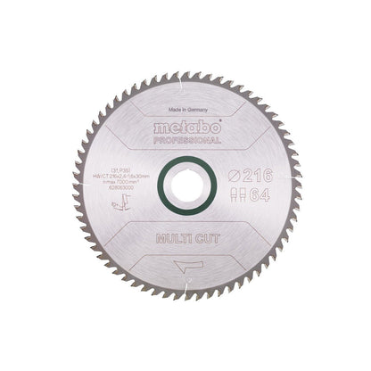 Metabo Hojas para sierras circulares "multi cut", calidad professional, para sierras circulares semiestacionarias - Ferrotecnia