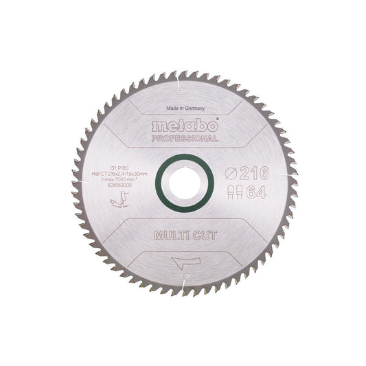 Metabo Hojas para sierras circulares "multi cut", calidad professional, para sierras circulares semiestacionarias - Ferrotecnia