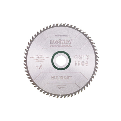 Metabo Hojas para sierras circulares "multi cut", calidad professional, para sierras circulares semiestacionarias