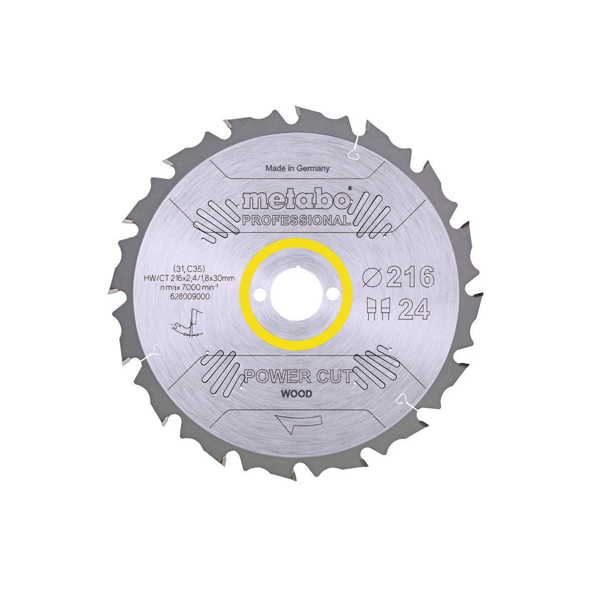 Metabo Hojas para sierras circulares "power cut wood", calidad professional, para sierras circulares semiestacionarias - Ferrotecnia