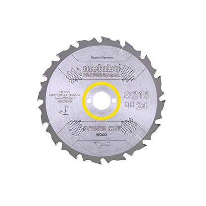 Metabo Hojas para sierras circulares "power cut wood", calidad professional, para sierras circulares semiestacionarias