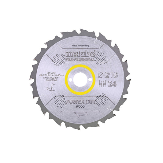 Metabo Hojas para sierras circulares "power cut wood", calidad professional, para sierras circulares semiestacionarias