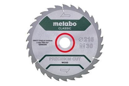 Metabo Hojas para sierras circulares "precision cut wood", calidad classic, para sierras circulares semiestacionarias — 628062000