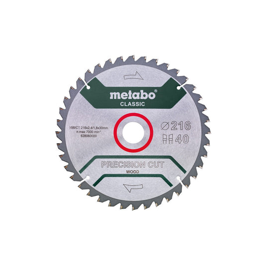 Metabo Hojas para sierras circulares "precision cut wood", calidad classic, para sierras circulares semiestacionarias