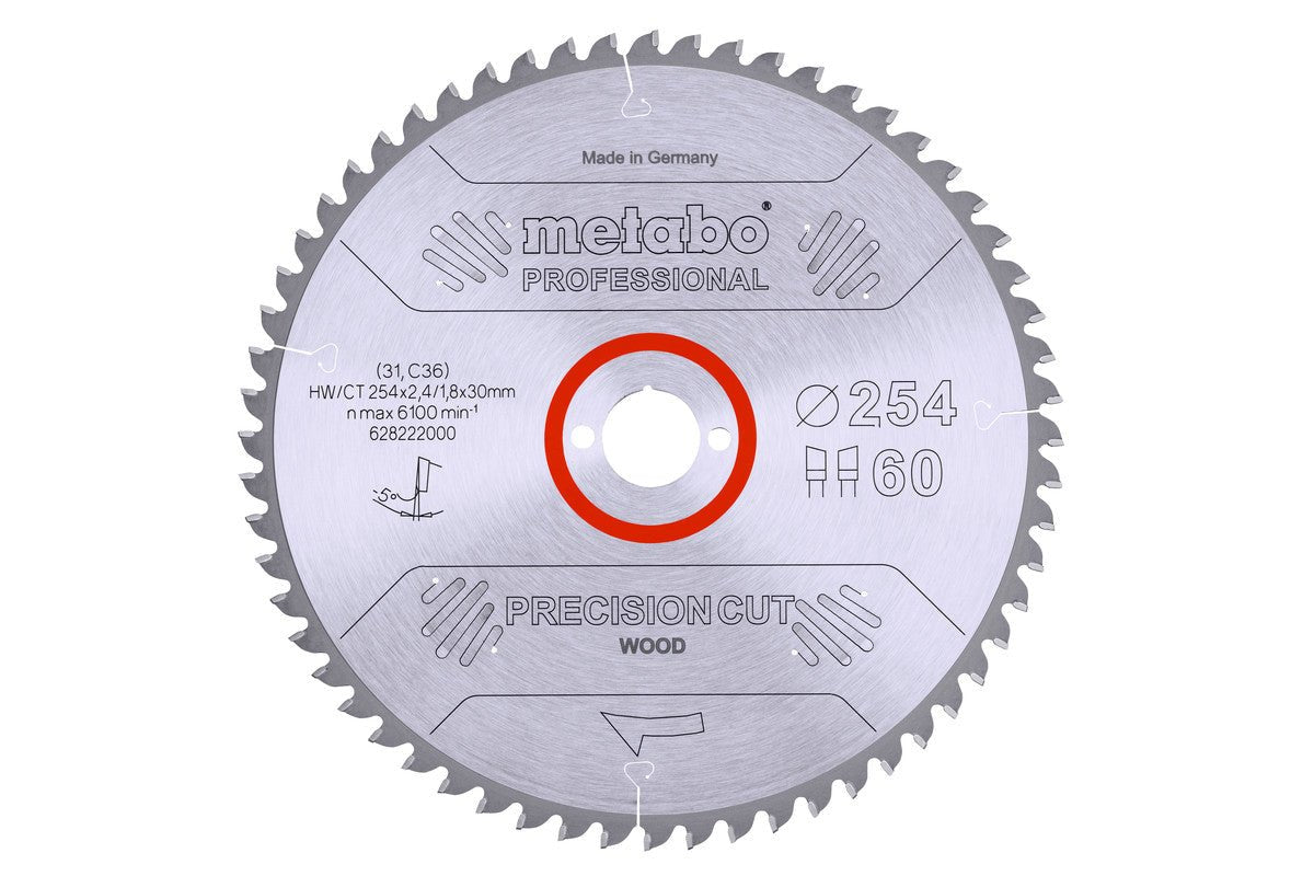 Metabo Hojas para sierras circulares "precision cut wood", calidad professional, para sierras circulares semiestacionarias — 628222000
