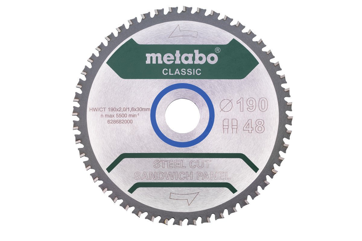 Metabo Hojas para sierras circulares "steel cut/sandwich panel", calidad classic, para sierras circulares manuales — 628682000