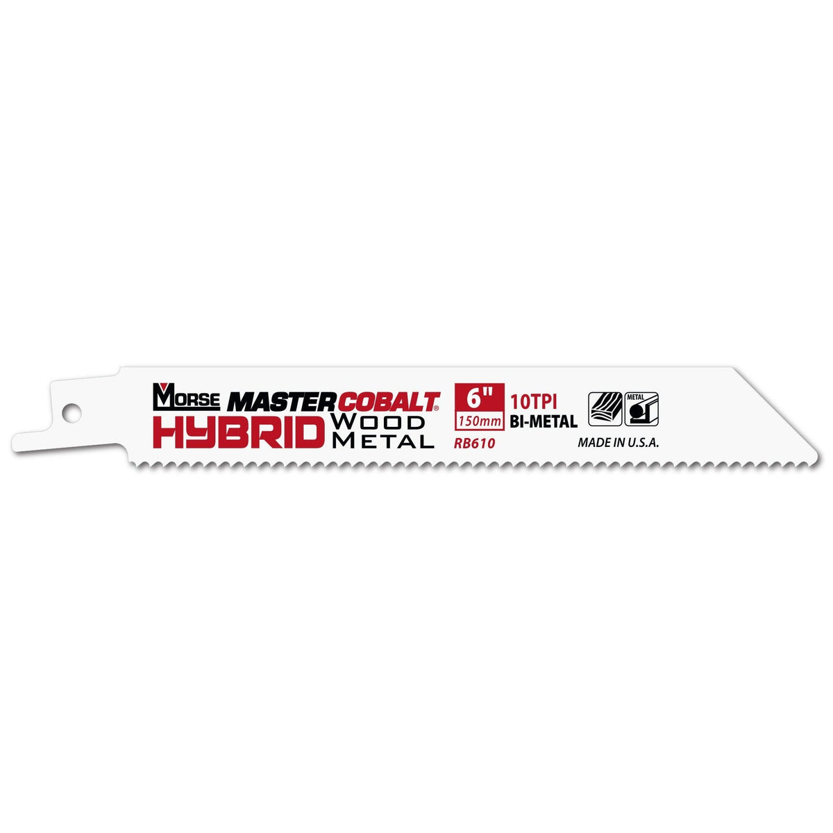 Morse RB1250812T05 - Sierra de sable para madera y metal Morse Master Cobalt Hybrid 305x20x1,3 mm. con 8/12 DPP (paquete 5 unidades) - Ferrotecnia