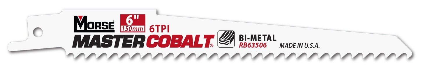 Morse RB63506T50 - Sierras de sable para madera MASTER COBALT 6" 035 6T 50PK - Ferrotecnia