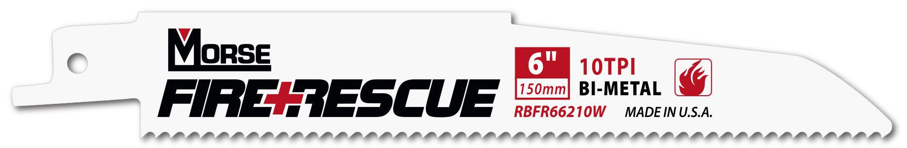 Morse RBFR126214WT03 - Sierra de sable para trabajos de rescate Morse Fire+Rescue 305x22x1,6 mm. con 14 DDP (Paquete 3 unidades) - Ferrotecnia