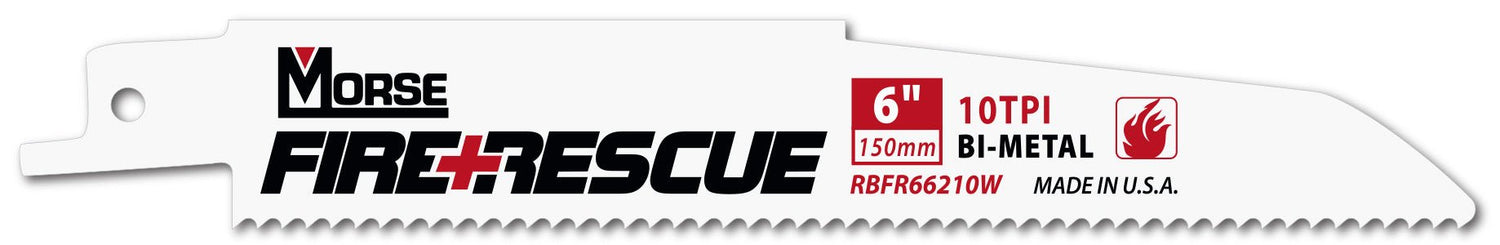 Morse RBFR66214WT03 - Sierra de sable para trabajos de rescate Morse Fire+Rescue 152x22x1,6 mm. con 14 DDP (Paquete 3 unidades) - Ferrotecnia