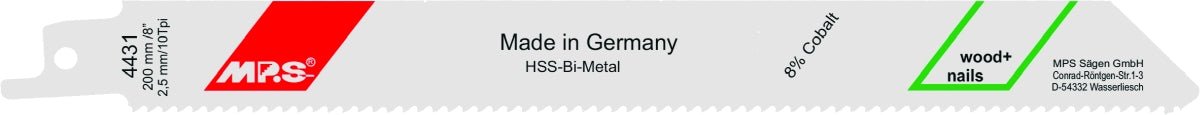 MPS - Hoja de sierra de sable Classic - Line - Wood 4431 - Ferrotecnia
